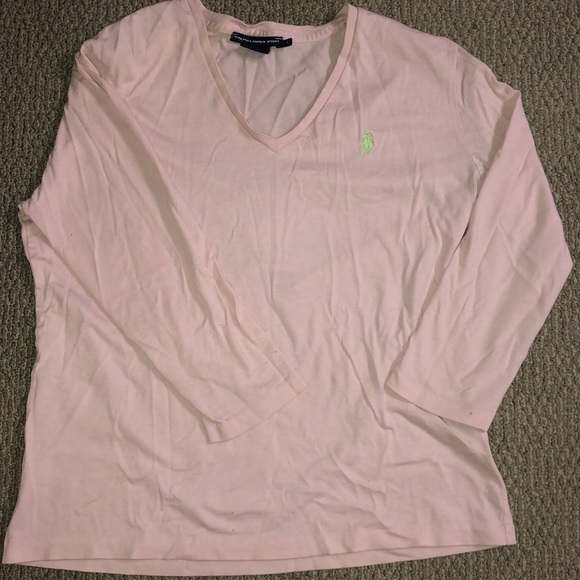 Pink 3 quarter arm Ralph Lauren shirt - Picture 2 of 4